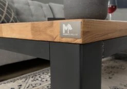 Tavolino Da Salotto In Legno Di Quercia Selvatica 110x70x45 Quercia Naturale Oliato VILLANDERS #128 -Massivmoebel24 48 200 200 0028 6