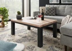 Tavolino Da Salotto In Legno Di Quercia Selvatica 110x70x45 Bianco Oliato VILLANDERS #228