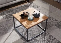 Tavolino Da Salotto In Legno Di Quercia Selvatica 60x60x43 Quercia Naturale Oliato VILLANDERS #501 -Massivmoebel24 48 200 500 0001 2