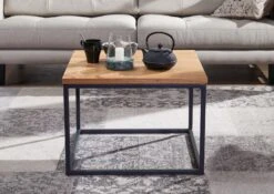 Tavolino Da Salotto In Legno Di Quercia Selvatica 60x60x43 Quercia Naturale Oliato VILLANDERS #501 -Massivmoebel24 48 200 500 0001 3