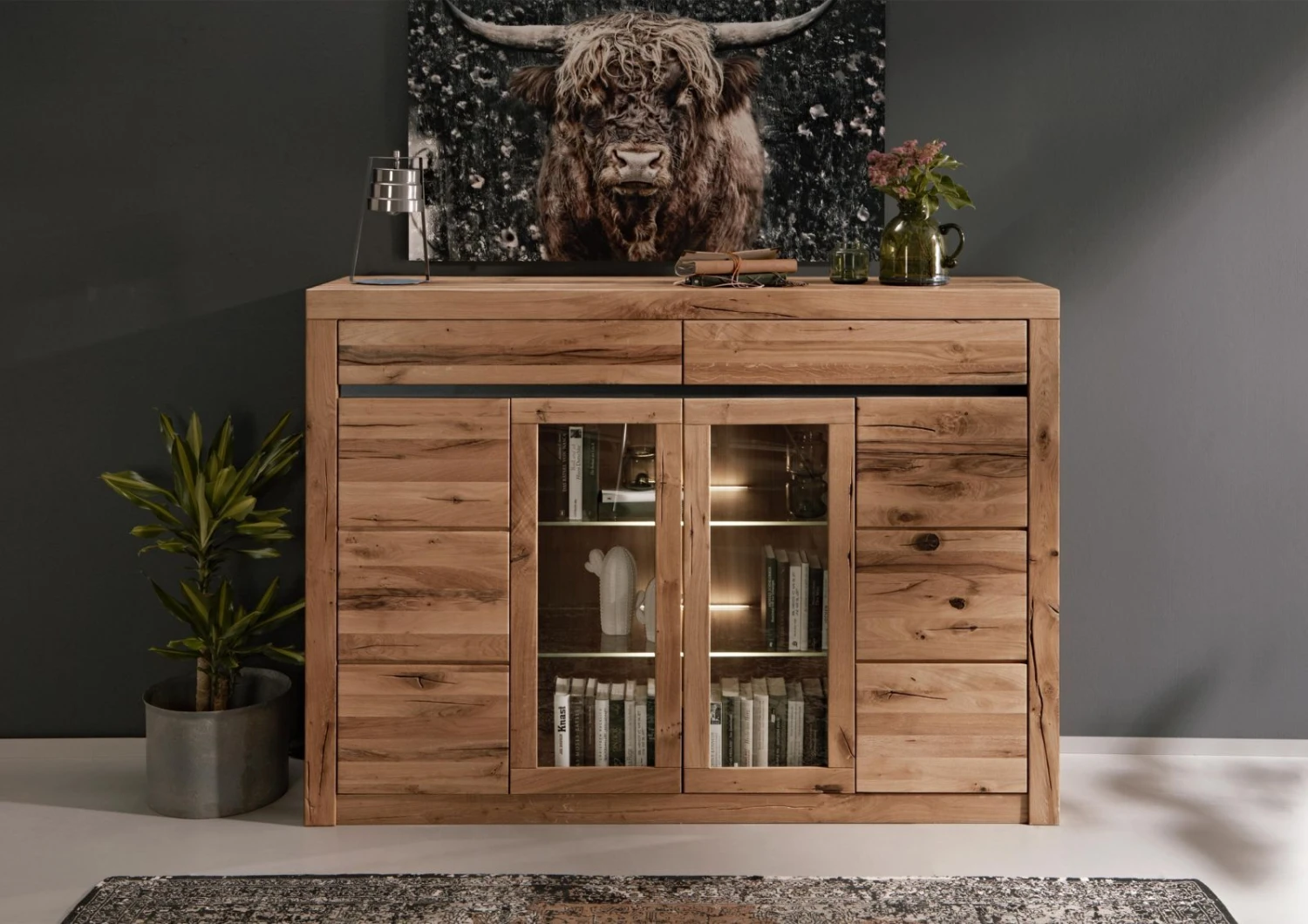 MONTREUX #112 Credenza In Legno Di Cerro - Oliato / Natur 170x45x125 5 MONTREUX #112 Credenza In Legno Di Cerro - Oliato / Natur 170x45x125 - immagine 3