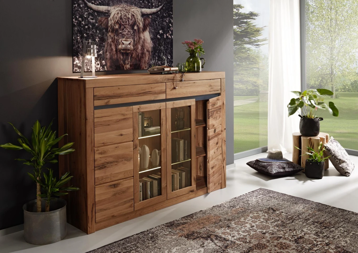 MONTREUX #112 Credenza In Legno Di Cerro - Oliato / Natur 170x45x125 6 MONTREUX #112 Credenza In Legno Di Cerro - Oliato / Natur 170x45x125 - immagine 4