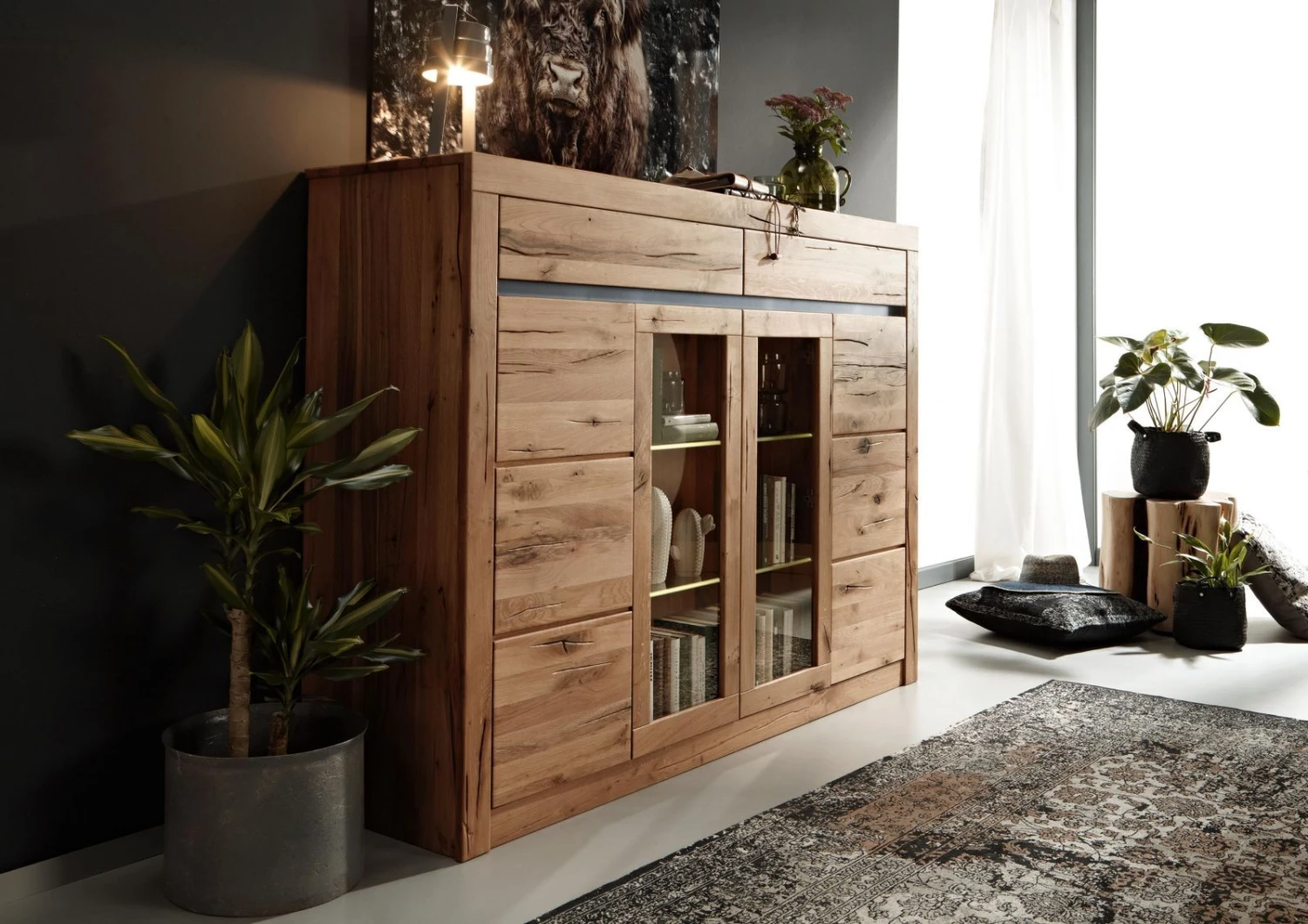 MONTREUX #112 Credenza In Legno Di Cerro - Oliato / Natur 170x45x125 7 MONTREUX #112 Credenza In Legno Di Cerro - Oliato / Natur 170x45x125 - immagine 5