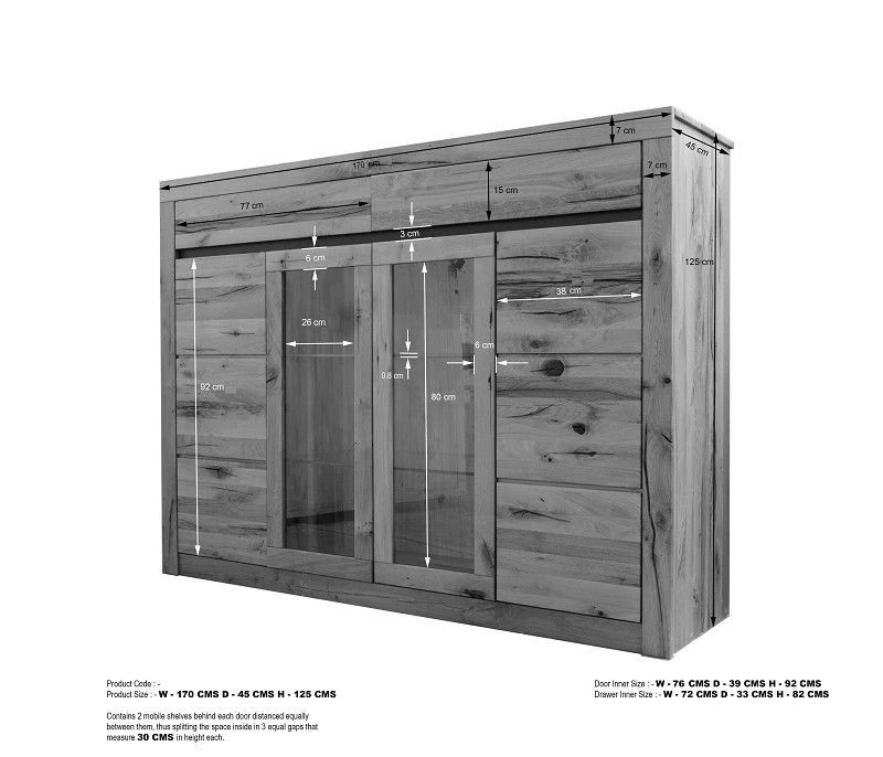 MONTREUX #112 Credenza In Legno Di Cerro - Oliato / Natur 170x45x125 10 MONTREUX #112 Credenza In Legno Di Cerro - Oliato / Natur 170x45x125 - immagine 8