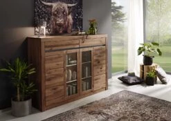 MONTREUX #312 Credenza In Legno Di Cerro - Oliato / Marrone Tabacco 170x45x125