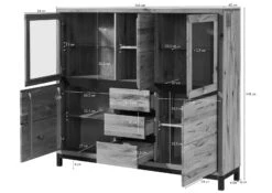 VILLANDERS #207 Credenza In Legno Di Quercia Selvatica - Oliato / Bianco 166x40x148 19 VILLANDERS #207 Credenza In Legno Di Quercia Selvatica - Oliato / Bianco 166x40x148 -Massivmoebel24 48 310 200 0007 8