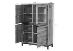 VILLANDERS #305 Credenza In Legno Di Quercia Selvatica - Oliato / Tabacco Marrone 103x40x148 -Massivmoebel24 48 310 200 1005 8