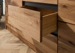 Credenza In Legno Di Quercia Selvatica/ Cerro 185x45x85 Quercia Naturale Oliato MONTREUX #128 -Massivmoebel24 48 312 100 0028 7