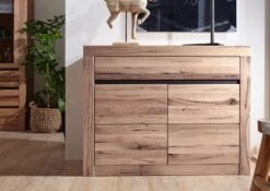 Credenza In Legno Di Quercia Selvatica/ Cerro 108x45x85 Bianco Oliato MONTREUX #209 -Massivmoebel24 48 312 100 1009 3