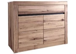 Credenza In Legno Di Quercia Selvatica/ Cerro 108x45x85 Bianco Oliato MONTREUX #209 -Massivmoebel24 48 312 100 1009 9