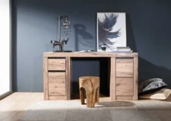 Scrivania In Legno Di Quercia Selvatica/ Cerro 150x50x75 Bianco Oliato MONTREUX #219 12 Scrivania In Legno Di Quercia Selvatica/ Cerro 150x50x75 Bianco Oliato MONTREUX #219 -Massivmoebel24 48 312 100 1019 3