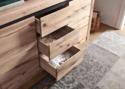 Credenza In Legno Di Quercia Selvatica/ Cerro 155x45x85 Bianco Oliato MONTREUX #227 -Massivmoebel24 48 312 100 1027 5