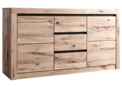 Credenza In Legno Di Quercia Selvatica/ Cerro 155x45x85 Bianco Oliato MONTREUX #227 -Massivmoebel24 48 312 100 1027 9