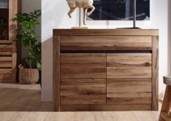 Credenza In Legno Di Quercia Selvatica/ Cerro 108x45x85 Tabacco Marrone Oliato MONTREUX #309 -Massivmoebel24 48 312 100 2009 3