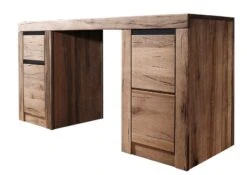 Scrivania In Legno Di Quercia Selvatica/ Cerro 150x50x75 Tabacco Marrone Oliato MONTREUX #319 -Massivmoebel24 48 312 100 2019 9