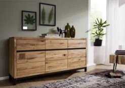 Credenza In Legno Di Quercia Selvatica 175x45x85 Quercia Naturale Oliato VILLANDERS #108