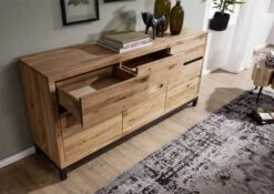 Credenza In Legno Di Quercia Selvatica 175x45x85 Quercia Naturale Oliato VILLANDERS #108 -Massivmoebel24 48 312 200 0008 3