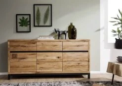 Credenza In Legno Di Quercia Selvatica 175x45x85 Quercia Naturale Oliato VILLANDERS #108 -Massivmoebel24 48 312 200 0008 4