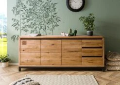 Credenza In Legno Di Quercia Selvatica 210x45x85 Quercia Naturale Oliato VILLANDERS #152
