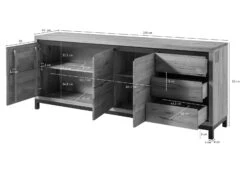 Credenza In Legno Di Quercia Selvatica 210x45x85 Quercia Naturale Oliato VILLANDERS #152 -Massivmoebel24 48 312 200 0052 8