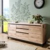 VILLANDERS #251 Credenza In Legno Di Quercia Selvatica - Oliato / Bianco 190x45x85