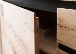 VILLANDERS #251 Credenza In Legno Di Quercia Selvatica - Oliato / Bianco 190x45x85 -Massivmoebel24 48 312 200 1051 5