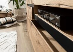 Mobile TV In Legno Di Quercia Selvatica/ Cerro 260x50x60 Quercia Naturale Oliato MONTREUX #041 -Massivmoebel24 48 313 100 0041 7