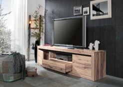 Mobile TV In Legno Di Quercia Selvatica/ Cerro 202x42x55 Bianco Oliato MONTREUX #205 -Massivmoebel24 48 313 100 1005 5