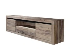 Mobile TV In Legno Di Quercia Selvatica/ Cerro 202x42x55 Bianco Oliato MONTREUX #205 -Massivmoebel24 48 313 100 1005 7