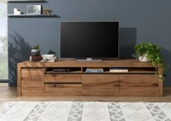 Mobile TV In Legno Di Quercia Selvatica/ Cerro 260x50x60 Tabacco Marrone Oliato MONTREUX #241 -Massivmoebel24 48 313 100 2041 3