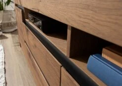 Mobile TV In Legno Di Quercia Selvatica/ Cerro 260x50x60 Tabacco Marrone Oliato MONTREUX #241 -Massivmoebel24 48 313 100 2041 6