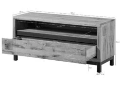 Mobile TV In Legno Di Quercia Selvatica 120x40x56 Tabacco Marrone Oliato VILLANDERS #312 -Massivmoebel24 48 313 200 1012 8