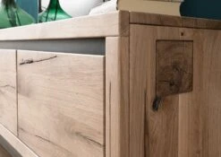 Mobile TV In Legno Di Quercia Selvatica 153x55x54 Bianco Oliato VILLANDERS #250 -Massivmoebel24 48 313 200 1050 5