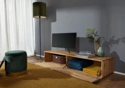 Mobile TV In Legno Di Quercia Selvatica/ Cerro 160x52x32 Quercia Naturale Oliato FRANKFURT #106 -Massivmoebel24 48 313 502 0006 4