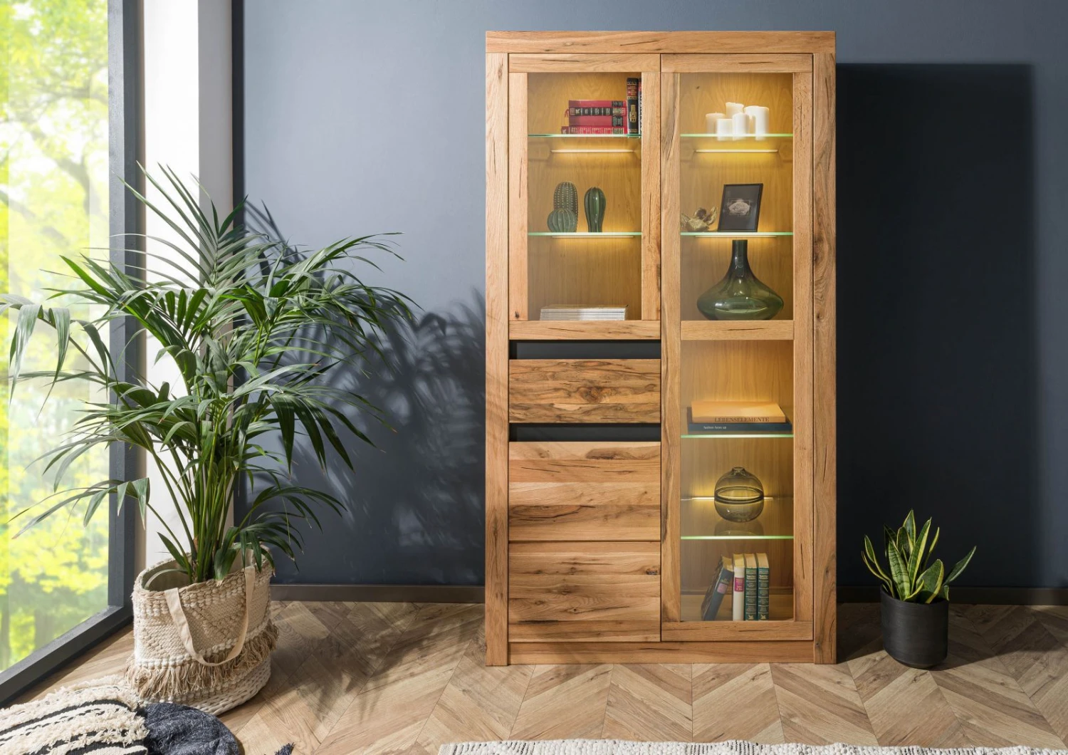 Vetrina In Legno Di Quercia Selvatica/ Cerro 110x42x200 Quercia Naturale Oliato MONTREUX #118 5 Vetrina In Legno Di Quercia Selvatica/ Cerro 110x42x200 Quercia Naturale Oliato MONTREUX #118 - immagine 3