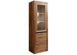 Vetrina In Legno Di Quercia Selvatica/ Cerro 62x42x191 Quercia Naturale Oliato MONTREUX #120 -Massivmoebel24 48 320 100 0020 9