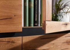 Vetrina In Legno Di Quercia Selvatica 103x40x205 Quercia Naturale Oliato VILLANDERS #101 -Massivmoebel24 48 320 200 0001 05