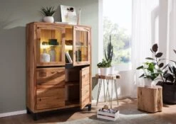 Vetrina In Legno Di Quercia Selvatica 103x40x148 Quercia Naturale Oliato VILLANDERS #102