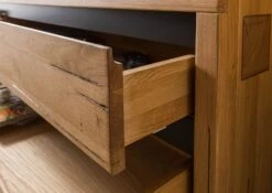 Vetrina In Legno Di Quercia Selvatica 65x40x148 Quercia Naturale Oliato VILLANDERS #104 -Massivmoebel24 48 320 200 0004 5