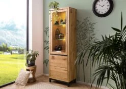 Vetrina In Legno Quercia Selvatica - Oliato / Natur 65x40x205 VILLANDERS #146