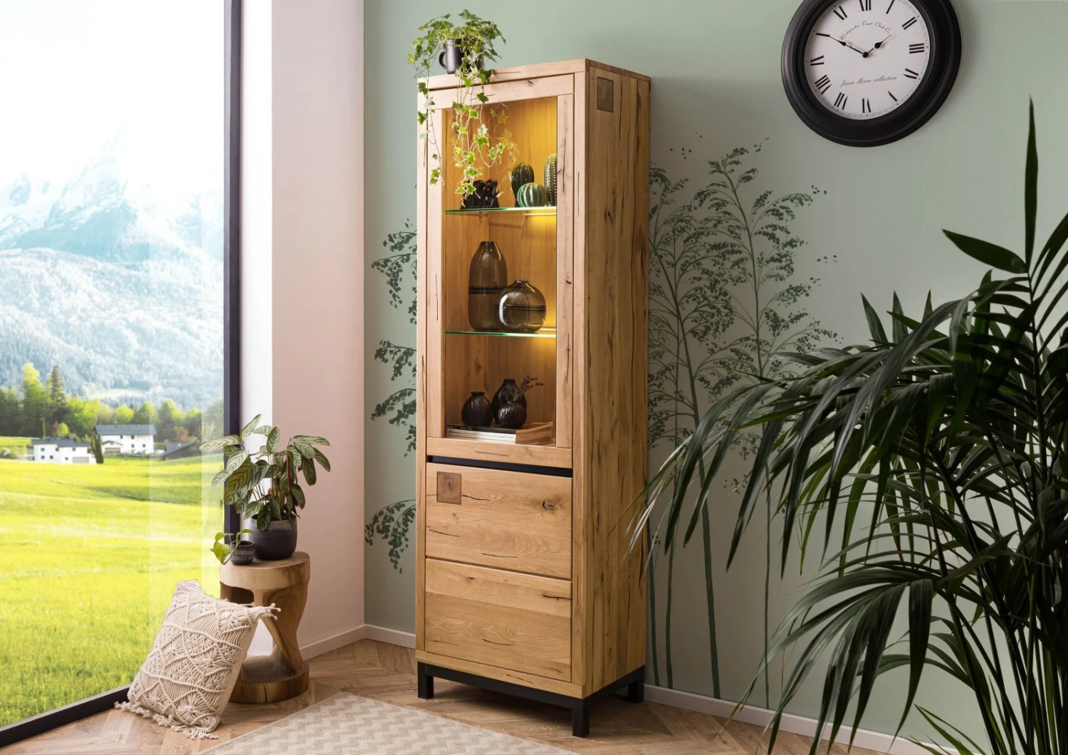 Vetrina In Legno Quercia Selvatica - Oliato / Natur 65x40x205 VILLANDERS #146 3 Vetrina In Legno Quercia Selvatica - Oliato / Natur 65x40x205 VILLANDERS #146