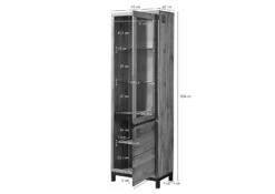 Vetrina In Legno Quercia Selvatica - Oliato / Natur 65x40x205 VILLANDERS #146 18 Vetrina In Legno Quercia Selvatica - Oliato / Natur 65x40x205 VILLANDERS #146 -Massivmoebel24 48 320 200 0046 8