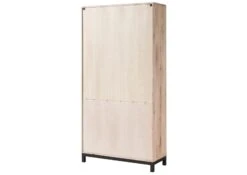 Vetrina In Legno Di Quercia Selvatica 103x40x205 Bianco Oliato VILLANDERS #201 -Massivmoebel24 48 320 200 1001 11