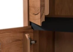 Vetrina In Legno Di Quercia Selvatica 103x40x205 Tabacco Marrone Oliato VILLANDERS #301 -Massivmoebel24 48 320 200 2001 5