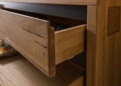 Vetrina In Legno Di Quercia Selvatica 65x40x148 Tabacco Marrone Oliato VILLANDERS #304 -Massivmoebel24 48 320 200 2004 5