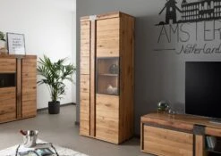 Vetrina In Legno Di Quercia Selvatica/ Cerro 80x45x204 Quercia Naturale Oliato NEW AMSTERDAM #08