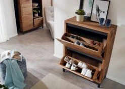 VILLANDERS #335 Comò In Legno Di Quercia Selvatica - Oliato / Tabacco 90x40x120 -Massivmoebel24 48 330 200 2035 4