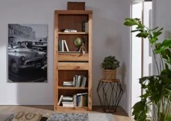 Scaffale In Legno Di Quercia Selvatica/ Cerro 71x35x190 Quercia Naturale Oliato MONTREUX #124 -Massivmoebel24 48 350 100 0024 3