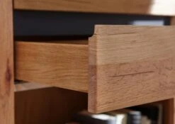 Scaffale In Legno Di Quercia Selvatica/ Cerro 71x35x190 Quercia Naturale Oliato MONTREUX #124 -Massivmoebel24 48 350 100 0024 5