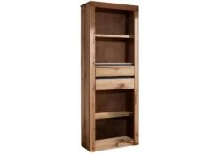 Scaffale In Legno Di Quercia Selvatica/ Cerro 71x35x190 Quercia Naturale Oliato MONTREUX #124 -Massivmoebel24 48 350 100 0024 9